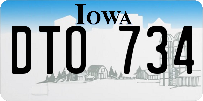 IA license plate DTO734