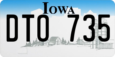 IA license plate DTO735
