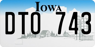IA license plate DTO743