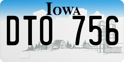 IA license plate DTO756