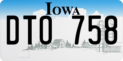 IA license plate DTO758