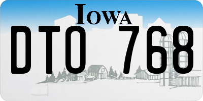IA license plate DTO768