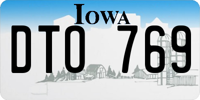 IA license plate DTO769