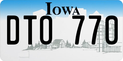 IA license plate DTO770