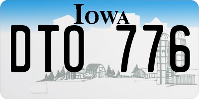 IA license plate DTO776