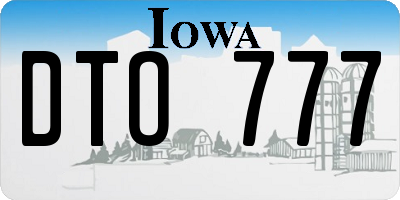 IA license plate DTO777