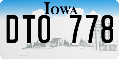 IA license plate DTO778