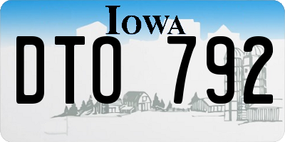 IA license plate DTO792