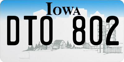 IA license plate DTO802