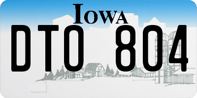 IA license plate DTO804