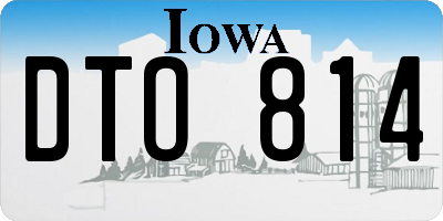 IA license plate DTO814