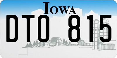 IA license plate DTO815