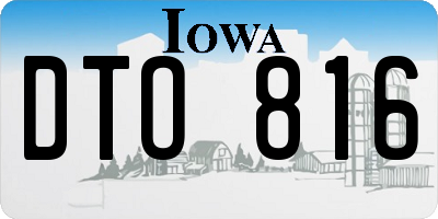 IA license plate DTO816