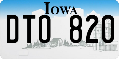 IA license plate DTO820