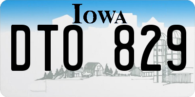 IA license plate DTO829