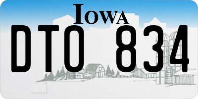 IA license plate DTO834