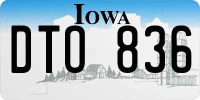 IA license plate DTO836
