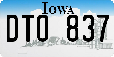 IA license plate DTO837