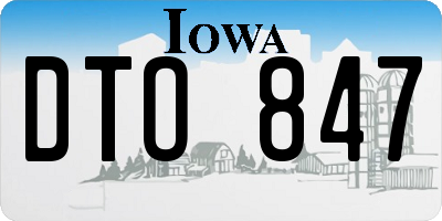 IA license plate DTO847