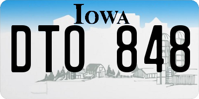 IA license plate DTO848