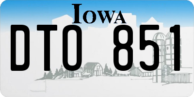 IA license plate DTO851
