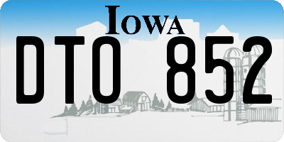 IA license plate DTO852