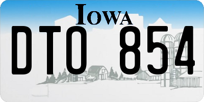 IA license plate DTO854