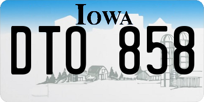 IA license plate DTO858