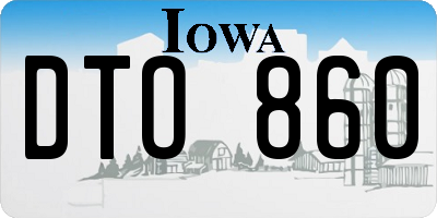 IA license plate DTO860