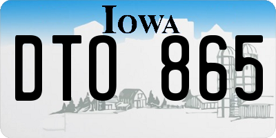 IA license plate DTO865