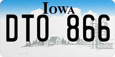IA license plate DTO866