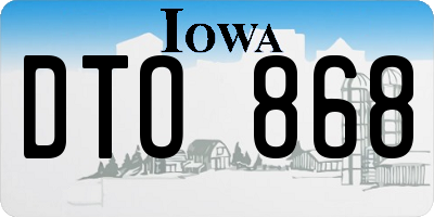 IA license plate DTO868