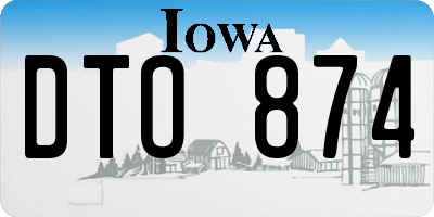 IA license plate DTO874