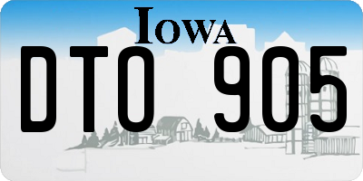 IA license plate DTO905