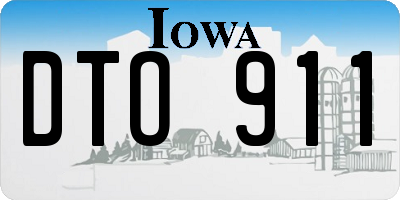 IA license plate DTO911