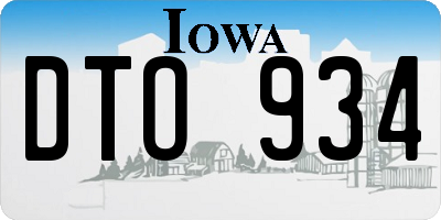 IA license plate DTO934