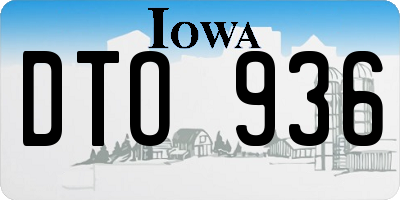 IA license plate DTO936