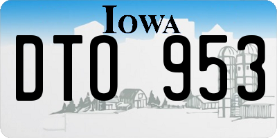 IA license plate DTO953