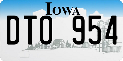 IA license plate DTO954