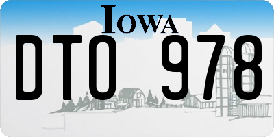 IA license plate DTO978