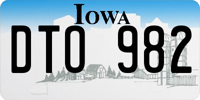 IA license plate DTO982