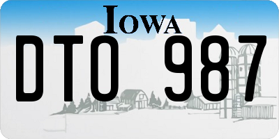IA license plate DTO987