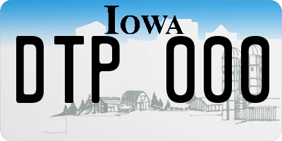 IA license plate DTP000