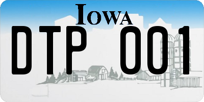 IA license plate DTP001