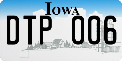 IA license plate DTP006