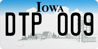 IA license plate DTP009