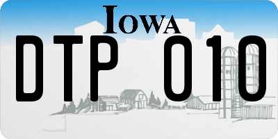 IA license plate DTP010