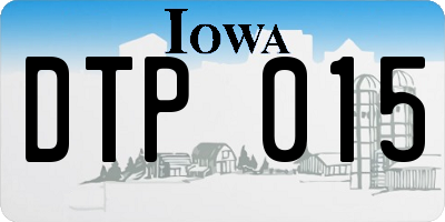 IA license plate DTP015