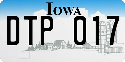 IA license plate DTP017