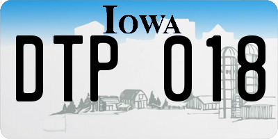 IA license plate DTP018